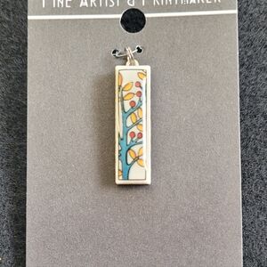 Rectangle Pendant - "Blue Branch"